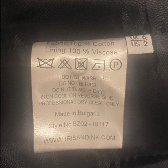 IRIS & INK Navy One Button Cotton Blazer - Picture 7 of 10